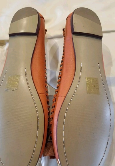 Jeffrey Campbell orange and gold flats - Picture 3 of 7